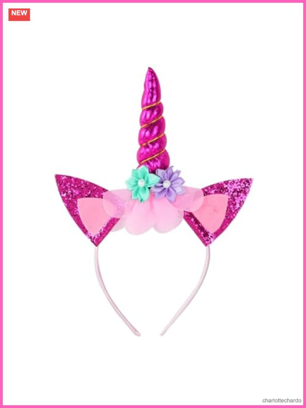Unicorn Horn Headband Leather Glitter Hairband Birthday Party Halloween Cosplay